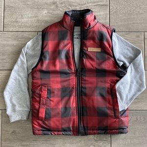 Buffalo David Bitton Boys Reversible Vest & Pullover/Sweatshirt - Set of 2